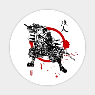 "Samurai Wanderer: The Ronin Ukiyo-e T-Shirt Magnet